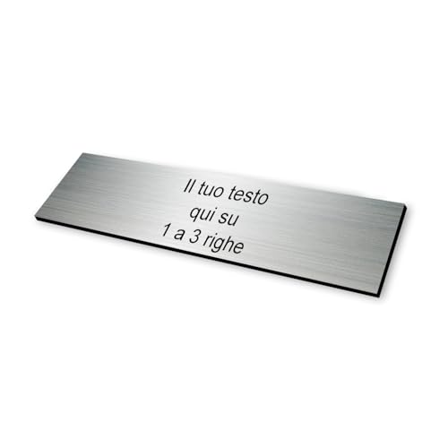 Placa Personalizada Autoadhesiva Con Grabado, Para Cin Aluminio Cepillado Formato 10 X 2,5 Cm