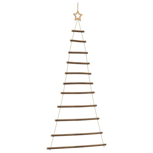 vidaXL Albero di Natale sospeso con Stella Superiore 74x150 cm Ramo Naturale
