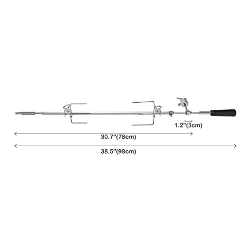 Onlyfire BRK-6013 Edelstahl Grillspieß Set für Weber Spirit 300 Serie, Genesis 300 Serie und ältere Modelle Gasgrill, inkl. 2X Fleischnadeln, Motor, 220V-240V, Drehspieß, Rotisserie, Drehspiess