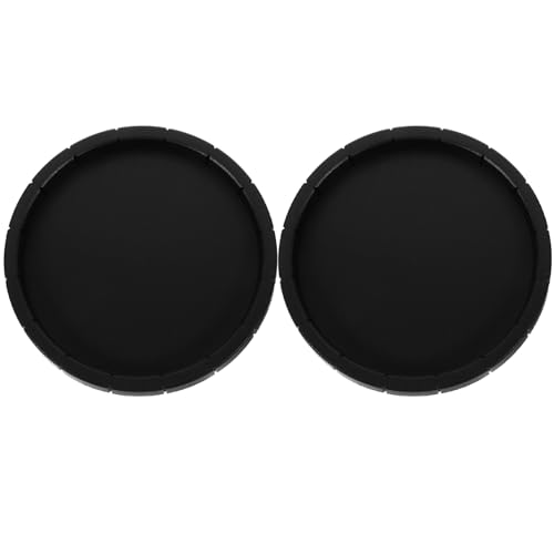 GALPADA 2Pcs Round Pet Food Bowl Drinking Dish Durable Crawler Feeding Dish for Reptiles Pet Supplies Gnaw Black Color for Tortoise and Pets