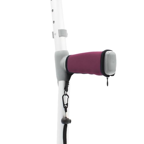 Paire de Housses de Confort Rembourrées pour Poignées de Béquilles - Violet - avec Sangle de Poignet - par Lifeswonderful