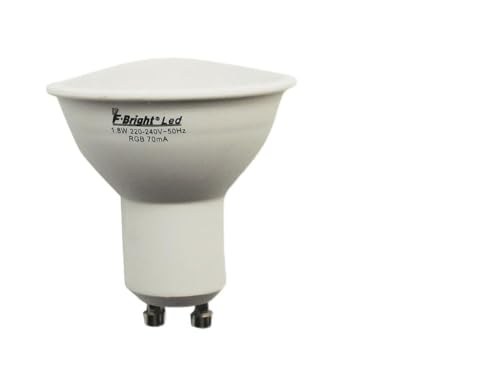 Glowster Lámpara dicroica LED RGB GU10 de 1,8W y 30º, perfecta para crear atmósferas únicas con vibrantes efectos de color. Funciona a 230V, realzando tu decoración moderna con estilo.