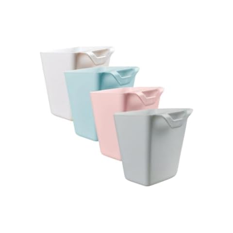 DODXIAOBEUL 4Pcs Hanging Cup Holder,Plant Containers,Hanging Flower Pots,Space Saver,Storage Bucket Desktop Cleaning Trash Can,Make Up Pencil Holder Home Decor (4-Color) Cover