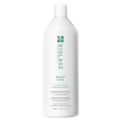 Image of Biolage Scalp Sync Calming Shampoo - Gently Cleanses Dry & Sensitive Scalps, Hydrates & Soothes, Fermented Tea Blend & Glycolic Acid, Vegan & Paraben-Free