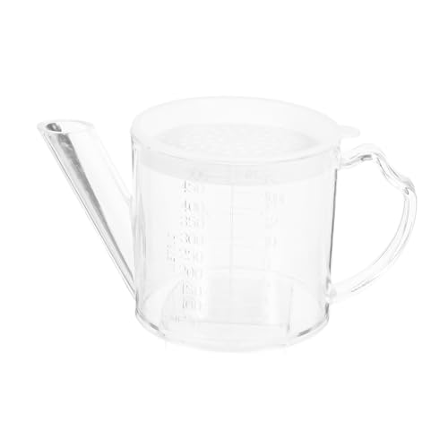 Ciieeo Contenitore Olio Usato con Filtro Fine Antigoccia per Cucina Separatore Grasso Resistente Temperature Dosatore Trasparente con Misuratore per