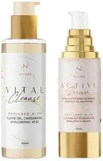 NIVORR Combo Set Vitamin C Skincare Set Vital Cleanse Face Wash And Glow Serum Hydrating Brightening Anti Aging Formula Fo... Price In India