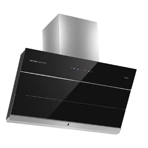 Image of KUTCHINNA BLACKSTAR 90 INCLINED KITCHEN CHIMNEY, 3RD GENERATION, TOUCH CONTROL WITH SENSOR