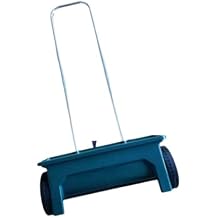 misppro Hand Push Seed Spreader Walk Behind Push Drop Spreader, Seed Planter Tool, Garden Seeder for Lawn, Farm, Yard, 22.44x7.48x42.52 Inch, Blue