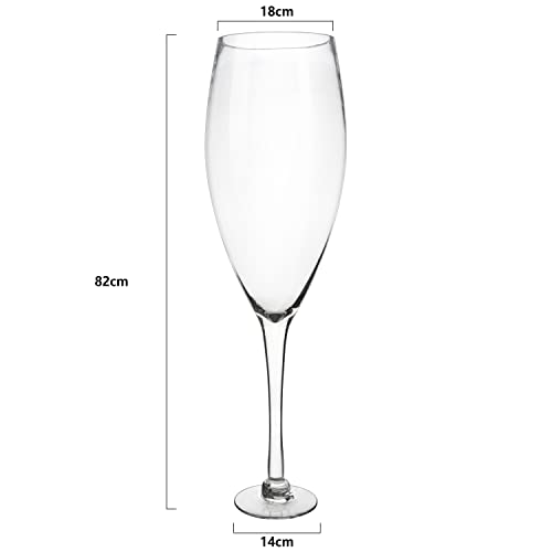 Worlds Largest Giant Wine Glass - Huge 32 Inches, 3.7 Gallons, Mega Pint, Huge Stemware, Clear Decorative Hand Blown Glassware, Large Novelty Stemware/Champagne Magnum Chiller, Oversized Xl Goblet #TOP1