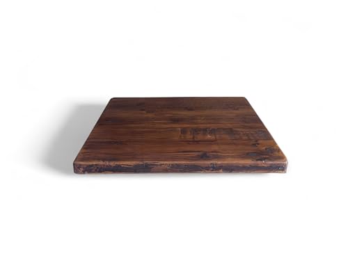 HEIRLOUM Rustic Reclaimed Wood Dining Table Top, Dark Brown Matte Finish, for Restaurants/Cafes/Home (30" x 42")