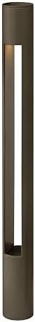 Hinkley Atlantis 12V Small Round Landscape Bollard, Aluminum, Etched Glass Lens, Modern, LED Bulb Included, Bronze Finish