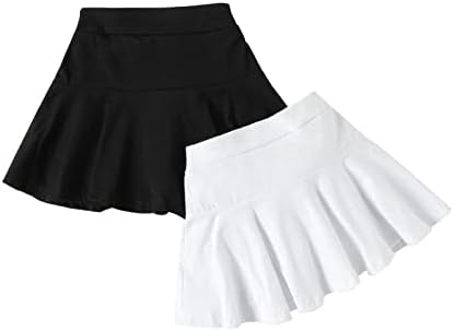 DIERAY Toddler Baby Girl Shorts Skirts 18-24 Months 2 Pack Flared Plain Pleated Skater Skirt Sport Skort