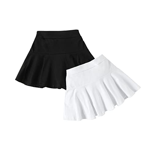 Dieray Toddler Baby Girl Shorts Skirts 18-24 Months 2 Pack Flared Plain Pleated Skater Skirt Sport Skort #TOP2