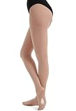 DUCMODA Medias convertibles de ballet para mujer, semiopacas, ultrasuaves, para mujeres Nude L-XL