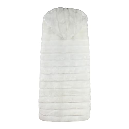 Bidobibo Faux Fur Vest Women With Hood Winter Long Coats Fuzzy Fluffy Jackets Fashion Dressy Vests Fleece Sherpa Outerwear #TOP6