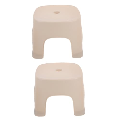 Garneck 2pcs Compact and Portable Small Stool for Bathroom Toilet Foot Stool Anti-Skid Base Plastic Footstool for Adults