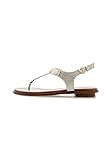 Suela hecha a mano. Michael KORS Sandalias de Mujer Tanga 40R4MKFA1M MK Placa Tanga 36 Oro
