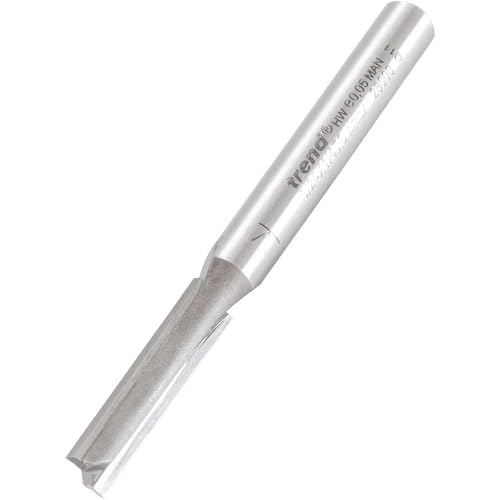 Trend Professional Straight Two Flute Router Cutter, 1/4 Inch Shank, 6mm Cut Diameter, 25mm Cut Length, Tungsten Carbide Tipped, 3/24X1/4TC