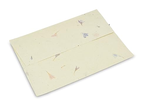 Kathmandu Valley Co. 5.5 x 7.5 inch Handmade Lokta Paper Envelopes for 5x7 Wedding Invitations, Announcements, Vintage Envelopes with Pressed Cornflower Flower Petals. Made in Nepal. (Pack of 100) by Kathmandu Valley Co. - Image 6