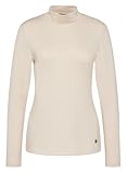 Fil brillant LeComte T-shirt uni - Col montant, manches longues, beige, 40