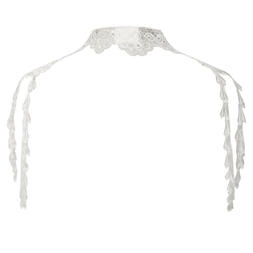 Image of Charmian Women's Steampunk Victorian Chain Shoulder Wrap Cape Collar Choker | Floral Lace, Stand Collar, Velcro Closure