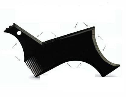 Stylazo Beard Shaping Tool Template Beard Ruler Beard Shaper Guide Comb for Boys and Men, Black, Pack of 1 (Beard Comb for Gents)