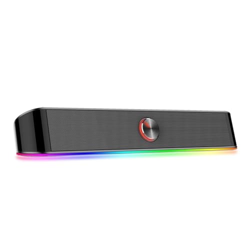 Altavoces RGB para PC portatil y barra de sonido estereo 3,5mm