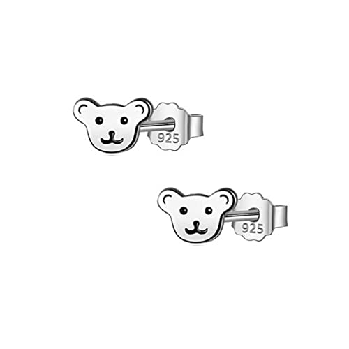 Boucles d'oreilles ours argent sterling 925 véritable bijoux fins