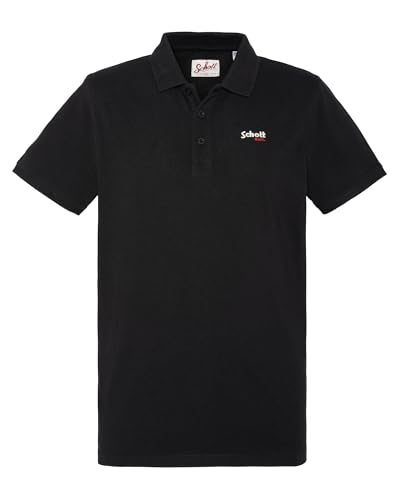 Schott NYC Homme Pscasual Polo Shirt, Noir, XL EU