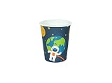 Space Party Cups, 12 ct | Paper Cups | Outer Space Party Tableware | Astronaut, Rocket Ship, Planet,