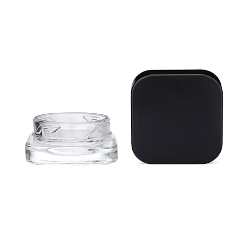 250-Pack-Packlahoma-9ml-Glass-Cube-Jars-with-Black-Lids-Refillable-Cosmetic-Containers 250 Pack Packlahoma 9ml Glass Cube Jars with Black Lids, Refillable Cosmetic Containers - Image 1