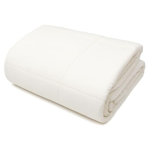 ORGANIC TEXTILES All-Natural Australian Wool Bed Comforter with Organic Cotton Covering (Twin Size, Heavy Fill) Temperature Regulation, Skin Sensitive, Luxurious Soft Feel, Machine Washable