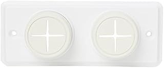 Merriway BH02004 Soft Rubber Push in Double Towel Cloth Holder Screw Fix - White