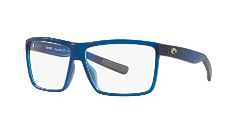 Costa Del Mar Men's Rinconcito Rx Rectangular Prescription Eyewear Frames, Matte Atlantic Blue/Demo Lens, 60 Mm #TOP1