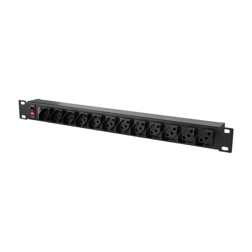 Protetor Eletrônico com 12 Tomadas para Rack EPR 212+ Preto Intelbras