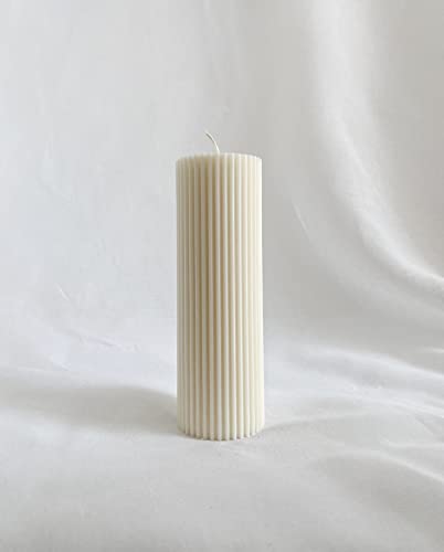 2 Pack Ribbed Pillar Soy Wax Scented Candle For Home Decoration Birthday Valentine's Day Wedding Christmas (Ribbed Pillar Candle White) #TOP5