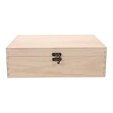 Joyero de Madera sin Terminar con Compartimentos Espaciosos, Caja Organizadora de Joyas para Pendientes y Collares, Almacenamiento Versátil para Hogar y Manualidades, Diseño