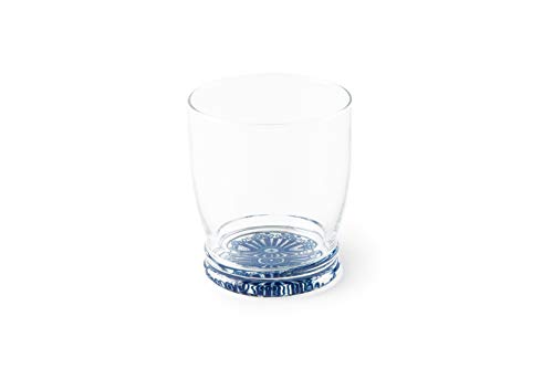 Excelsa Boheme Blue Set 6 Bicchieri Acqua con Fondo Decorato, Vetro