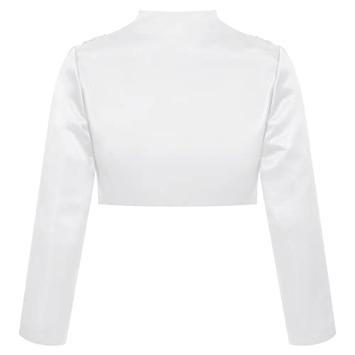 Loyan Kids Girls Long Sleeve Bolero Shrug Cardigan Satin Jacket Coat Wedding Party Flower Girl Dress Cover Up2