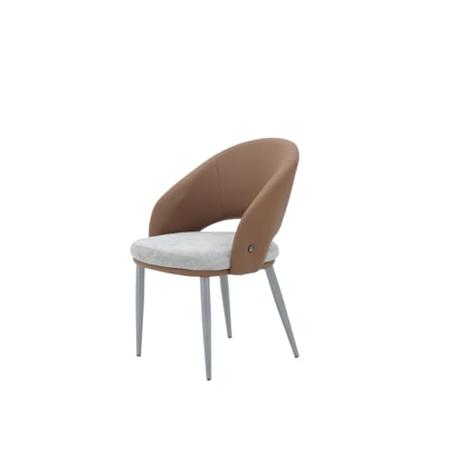 Image of Royaloak Verona Italian Dining Chair| Premium Dual Material Dining Table Chair | Leatherette Backrest with Fabric Seat | Ergonomic Curved Support | Stylish Black Nickel Accent |Sleek Durable Legs