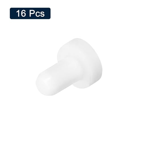 Image of uxcell 16 Pieces White Rubber Stopper, 3.5mm Plug Holes for 3-3.3mm /0.11-0.13 inch Hole