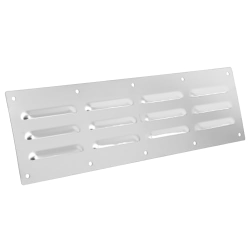 HOMSFOU Ventilaciones De Campana De Ventilación Acero Desfogue Calor Lámina Aire Respiradero Del Pozo De Escape Panel De Ventilación Reja Parrilla Accesorio Silver