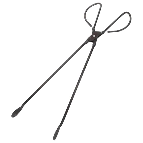 Ipetboom Pinze in Acciaio a Testa Piatta da 48 CM per Caminetti Pinze per Legna da Ardere e Bricchette Attrezzi da Stufa Resistenti alle Alte Temperature per Barbecue e Raccolta Legna da
