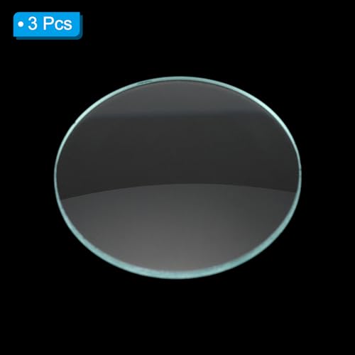 Image of PATIKIL 12 inch (300mm) Focal Length Flat Convex Lens, 3 Pack 50mm Diameter 4mm Height Glass Optically Polished Round Edges Lens for Physics Experiment, Clear