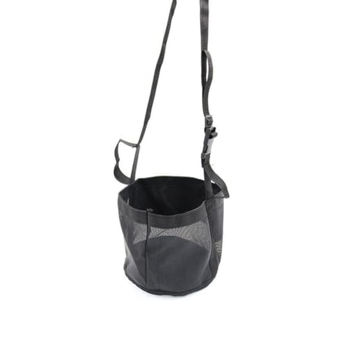 PAGJHRFJG Bolsa de Heno Elástica Ajustable para Caballos - Bolsa de Alimentación para el Cuello Al Aire Libre en Negro M-24x25cm