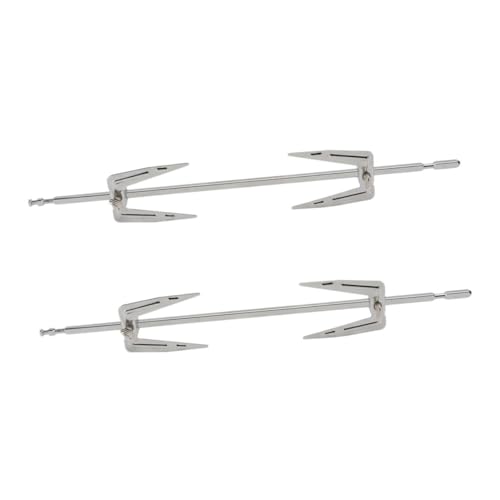 Yardwe 2 sets Kitchen Rotating Chicken Forks Stainless Steel Oven Accessory for Easy Insertion and Removal for Home Grilled Forks and Barbecue Parties