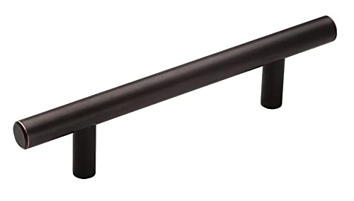 Image of Amerock 10 Pack 3-3 /4 inch Bar Pulls Oil-Rubbed Bronze Drawer Pull | 3-3 /4 inch (96mm) Center-to-Center Mounting Distance and 6-1 /8 inches Overall Length, Durable Carbon Steel Cabinet Hardware