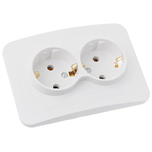 Tofficu Enchufe de Pared Estándar Tipo Alemán de 2 Puertos Función de Carga para Múltiples Dispositivos Electrónicos en Hogar y Oficina