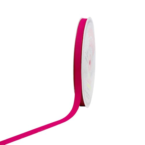 Creative Ideas Solid 3/8-Inch Grosgrain Ribbon, 50-Yard, Hot Pink