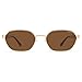 SOJOS Trendy Polarized Hexagon Sunglasses for Women Men, UV400 Retro Rectangle Shades SJ1238, Gold/Brown